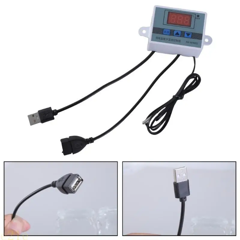 

E21E USB 5V Temperature Control Cable Temp Control Meter Testing Device for Cooling Fan and Blowers with 15cm Length
