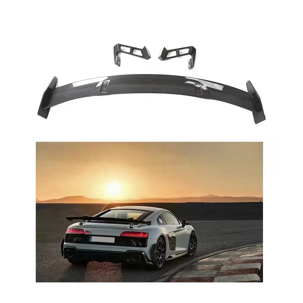 

Подходит для внешних аксессуаров для кузова Audi R8 V10, сухой спойлер на заднее крыло из углеродного волокна
