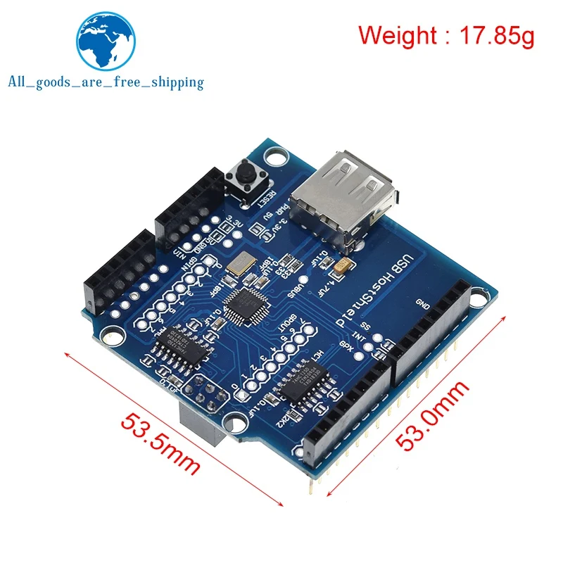 Imagem -06 - Tzt Usb Host Shield 2.0 para Arduino Uno Mega Adk Compatível para Android Faça Você Mesmo Placa Módulo Eletrônico