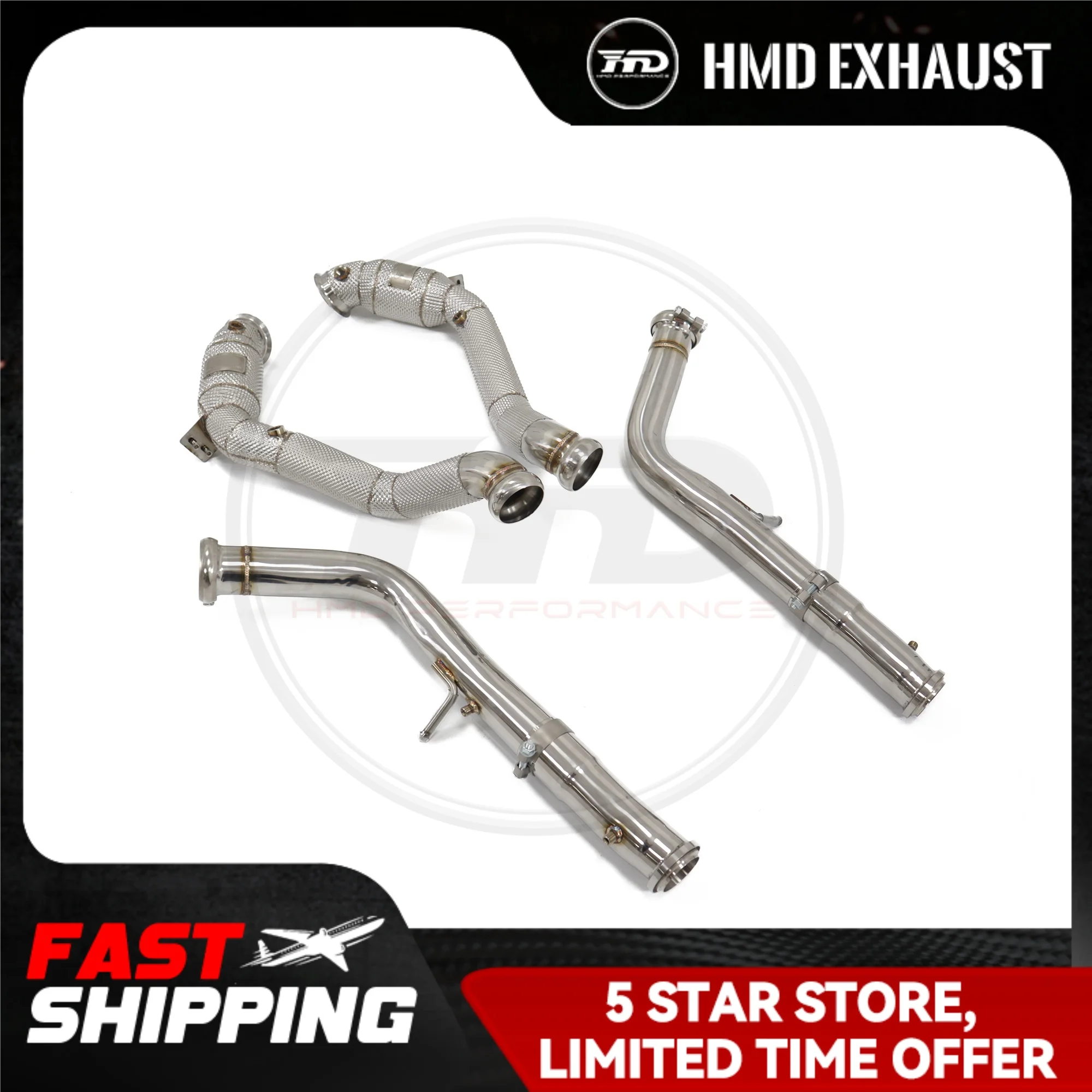 

HMD Stainless Steel Exhaust System High Flow Performance Downpipe For Benz G500 G63 G65