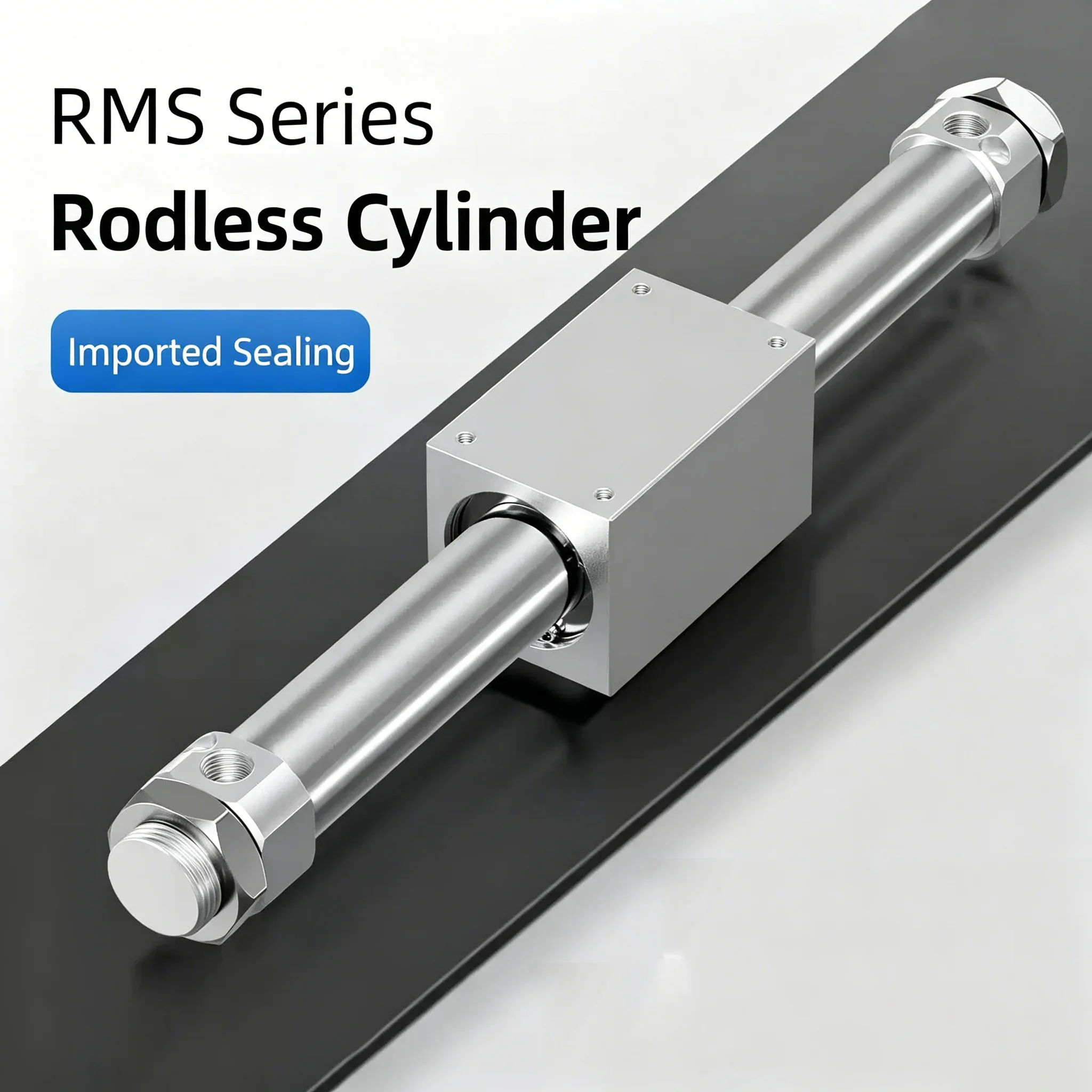 HLH RMS Series Air Cylinder 10/16/20/25/32 40mm Bore Rodless Magnetic Cylinders 50 100 150 200 250 300mm Stroke Pneumatic Cylind