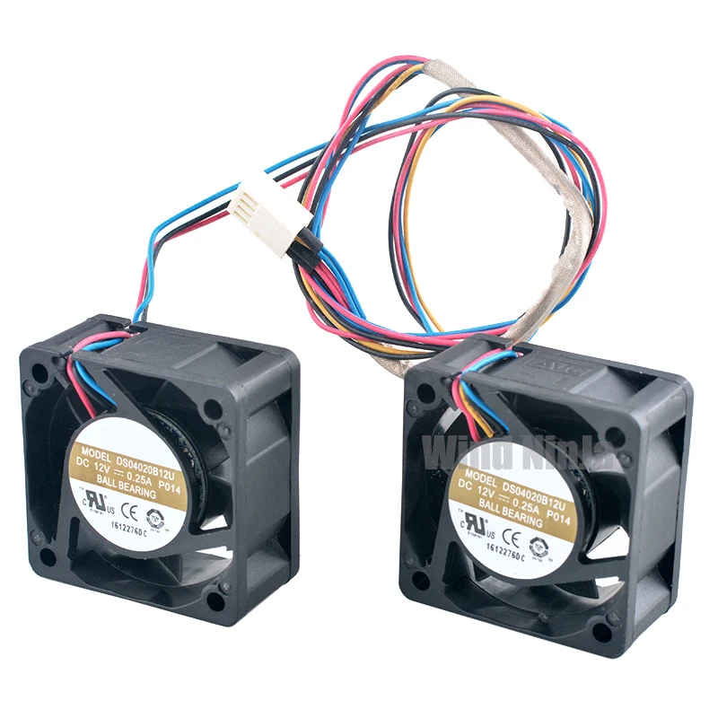 DS04020B12U 4 سنتيمتر X 40 مللي متر مروحة التبريد المزدوج الكرة تحمل 40x40x20 مللي متر DC12V 0.25A 4-Pin الهيكل وحدة المعالجة المركزية مروحة تبريد الهواء