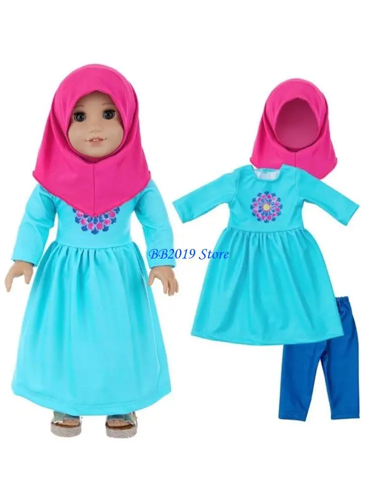 

Q0KB Elegant Muslims Trousers Pajama For 18 Inch Girl Doll Dress Clothing Collection