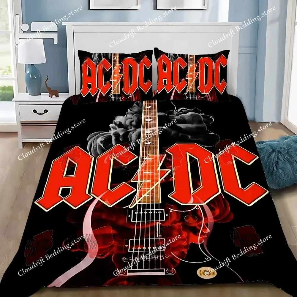 Fashion AC/DC Rock Band Duvet Cover Pillowcase Bedding Set Adult Boy Girl Bedroom Decoration Single Double Large Size