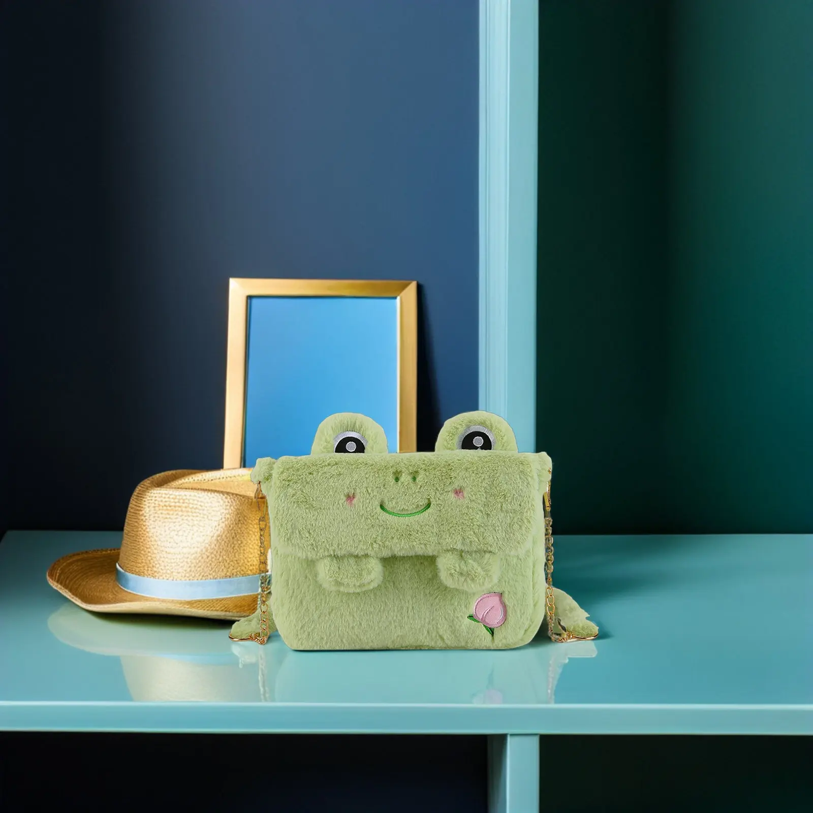 

Cute Frog Crossbody Bag for Women Soft Touch Shoulder Bag Decorative Functional Fashion Accessory Ideal for Office