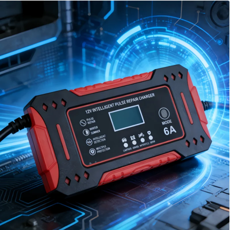 Spot Goods 12V 6A Intelligent LCD Car Battery Charger with Versatile Charging Unit for Cars And Motorcycles