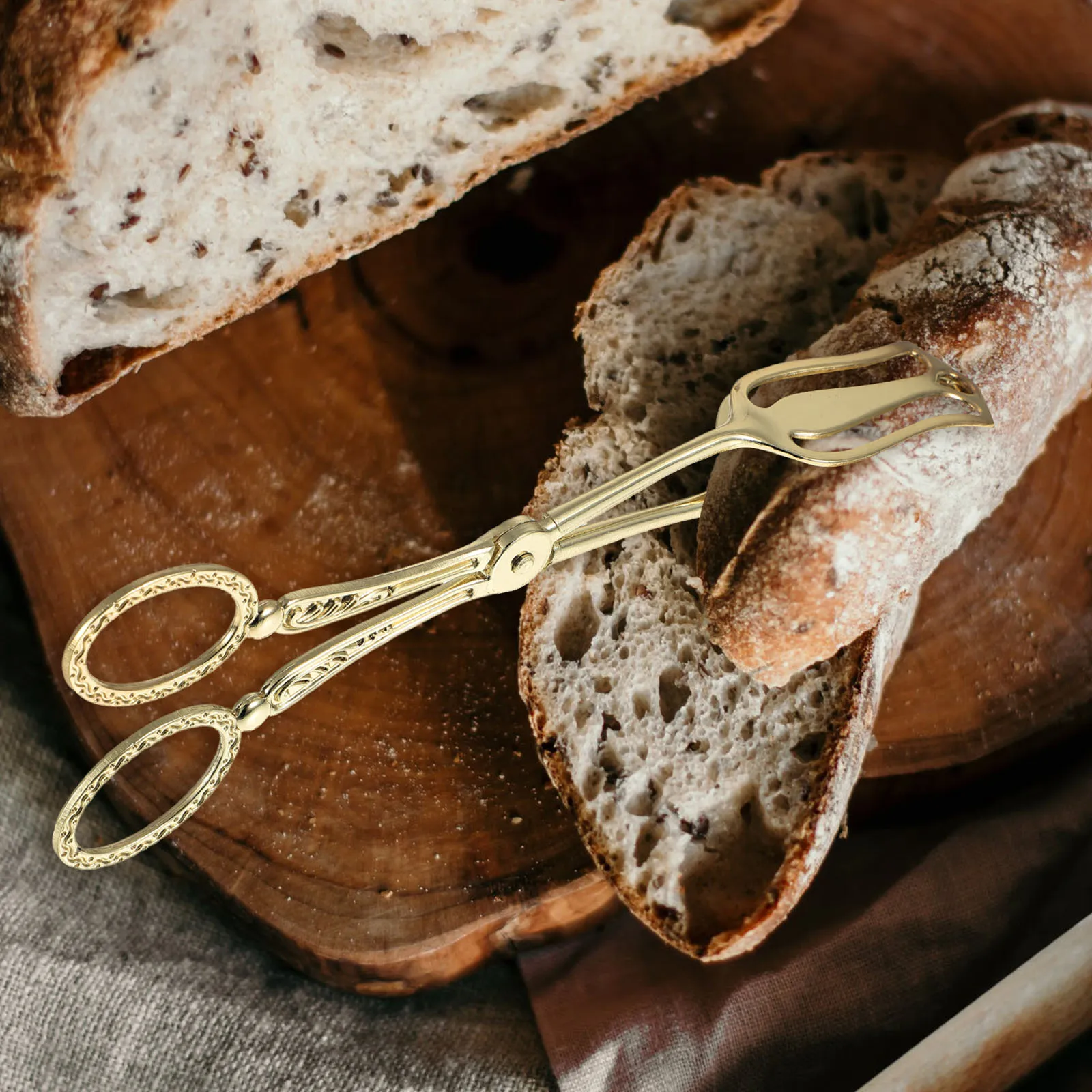 

Bread Clip Kitchen Tong Zinc Alloy Multi functional Serving Clamp for Baking Food Easy Long H Hollow Anti slip Bread