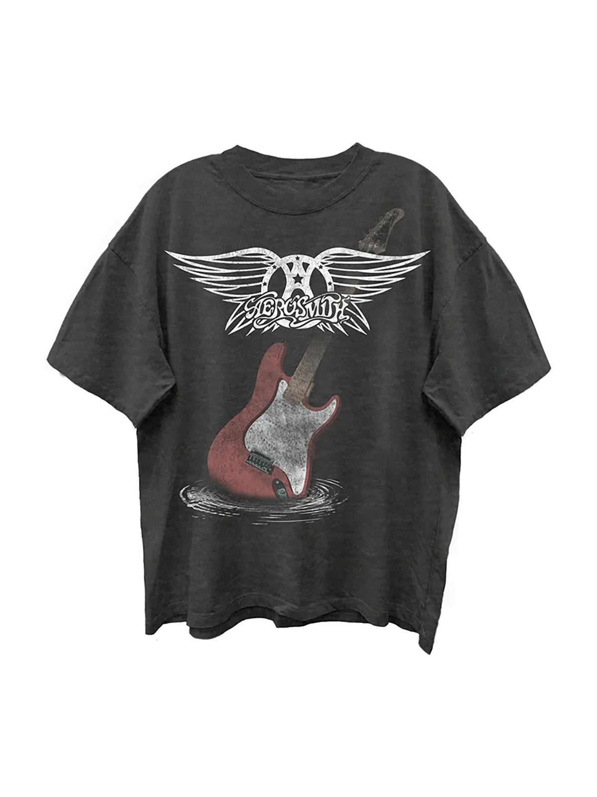 

Мужская футболка Aerosmith Smith Airsmith Rock Band American Washed с коротким рукавом, молодежная модная хлопковая футболка с круглым вырезом и принтом