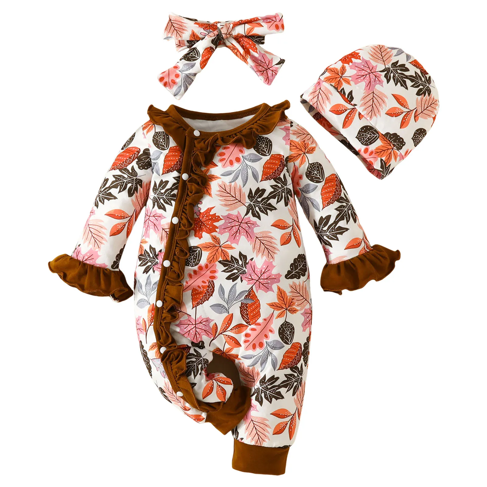 

Infant Girl Easter Dress Newborn Infant Baby Girl Clothes Fall Winter Long Sleeve Bubble Romper Floral Bow Jumpsuit Baby Prams