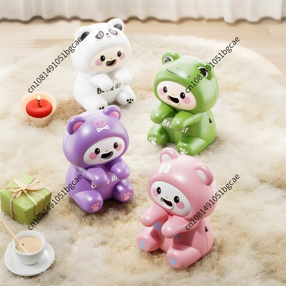 Cute Cartoon Frog Fans with Data Cable USB Rechargeable Food Cooler Mini Hanging Cup Fans for Noodle Coffee Tea Hot Drinking