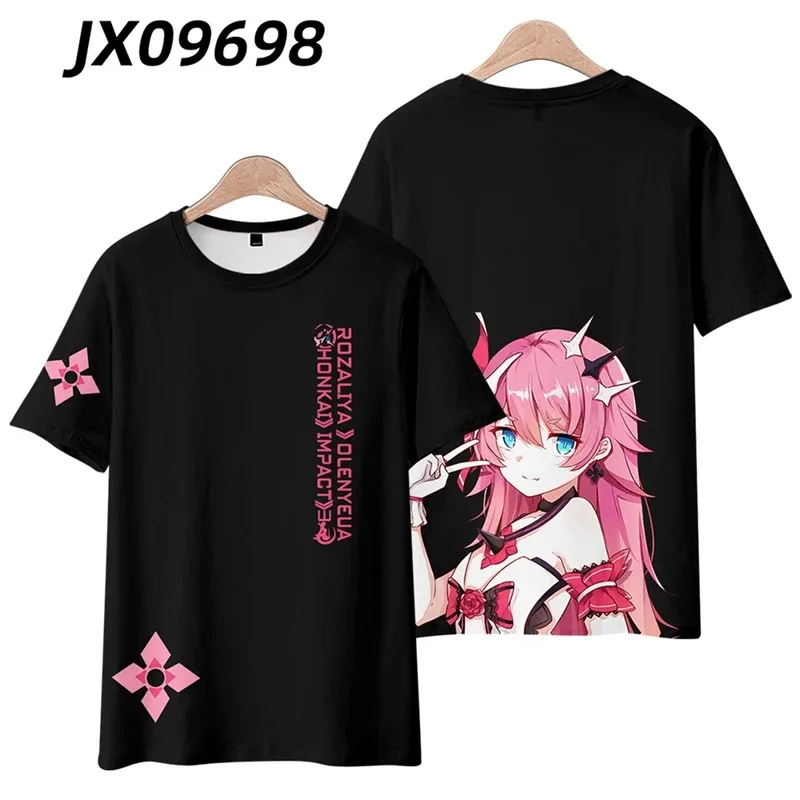 Honkai Impact 3rd Rozaliya Olenyeva 3D Print T Shirt Women Men Summer Fashion Short Sleeve Funny Tshirt Graphic Tees Cosplay