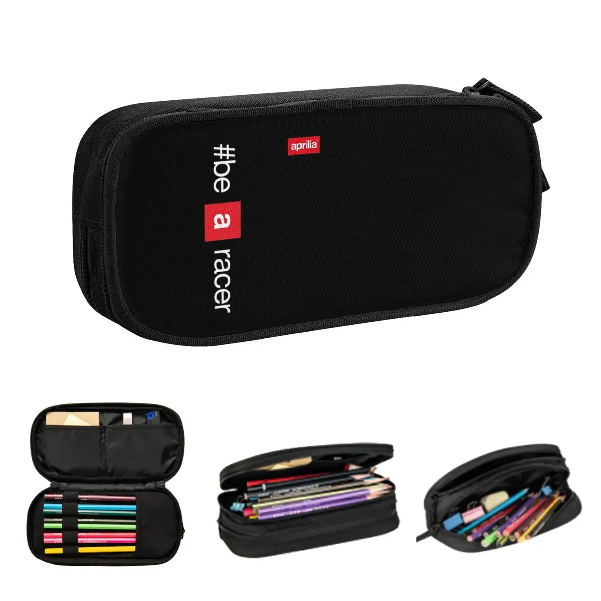 A-Aprilia Be A Racer مقلمة للطلاب صندوق القلم المدرسية حقيبة أقلام رصاص سعة كبيرة حقيبة أقلام رصاص تخزين لوازم مكتبية