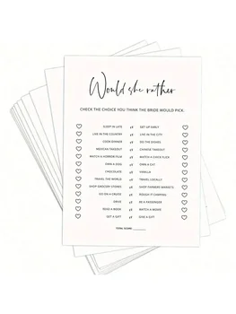 Bridal Shower Game Cards Set 1