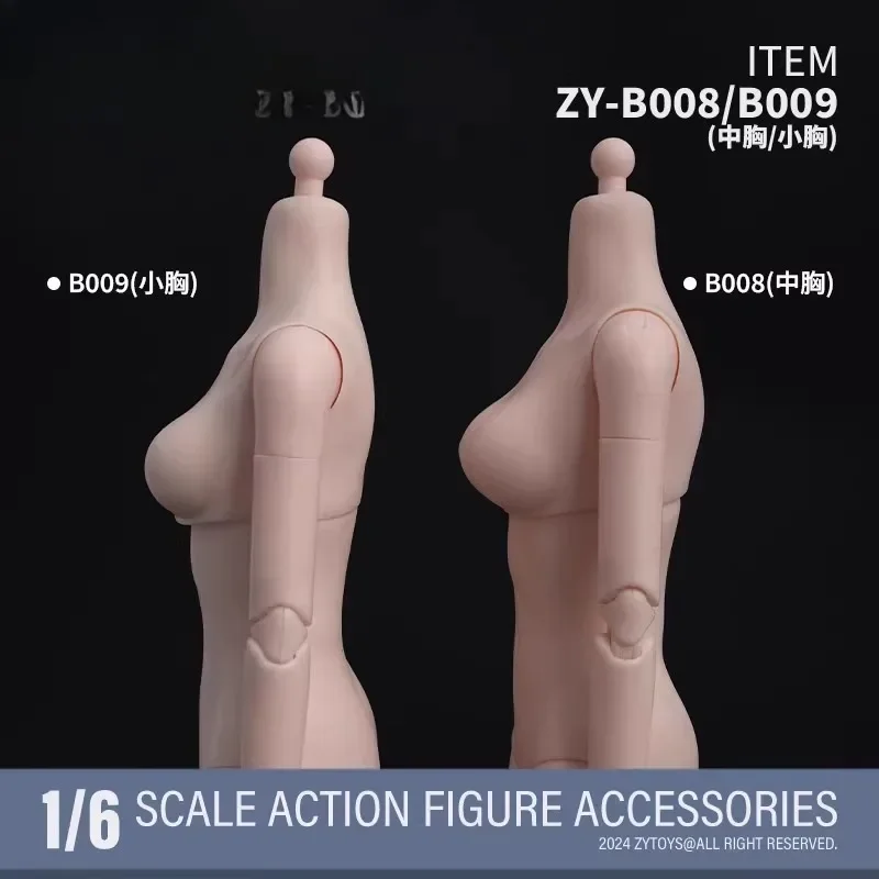

ZY-B008 ZY-B009 масштаб 1/6, женская гибкая азиатская модель тела, маленькая средняя грудь для 12-дюймовых белых игрушечных фигурок, хобби