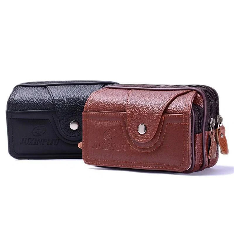 Vintage Waist Pack Multi-Function PU Leather Phone Coin Waist Bag Vintage Unisex The Belt Outdoor Small Wallet Men Women New