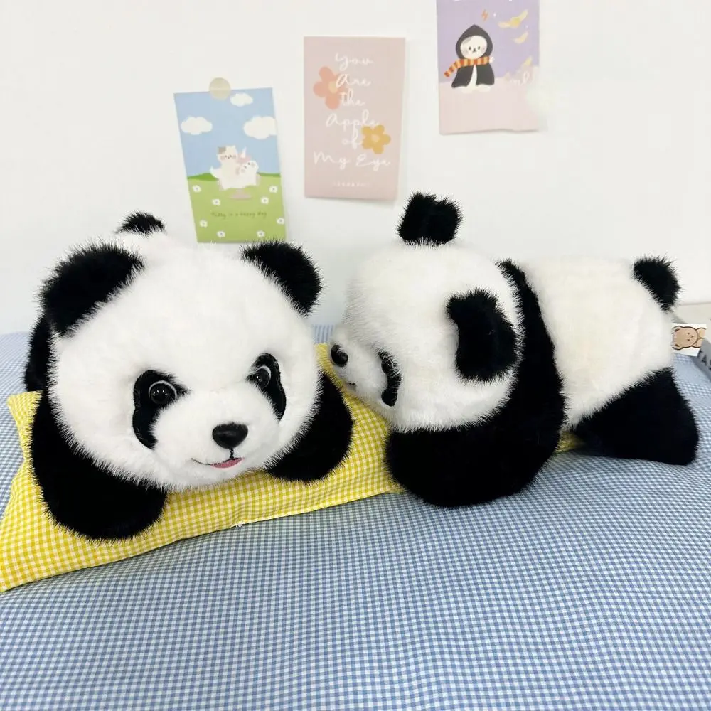 

Funny Sitting Posture Panda Plush Toys Crouching Posture Fluffy Panda Stuffed Doll Cartoon 25cm Soft Panda Plush Doll Kids Gift