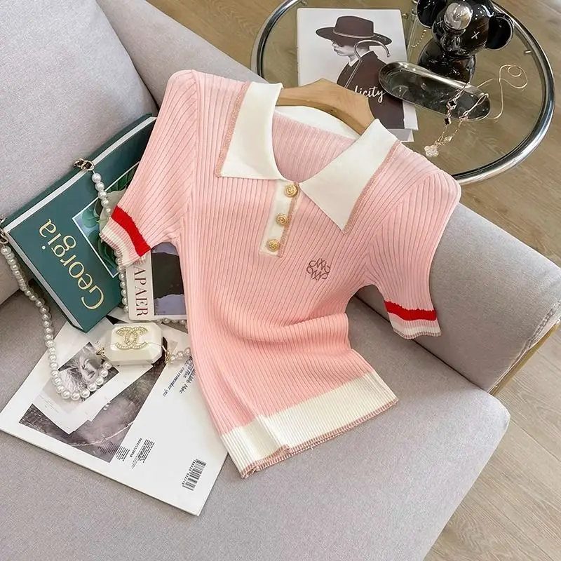 

Embroidery Women's Summer Polo Shirt Short-Sleeve T-Shirt Golf Shirt Knitwear T-Shirt New Design Top Ladies Tops Polo Mujer