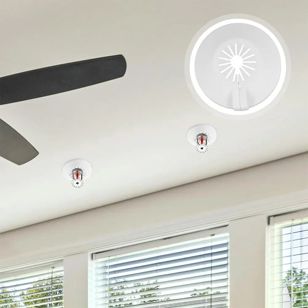 

12Pcs Fire Sprinkler Decorative Cover Plastic Disc High Temperature Resistant Universal Fit Easy Maintenance for Home Office