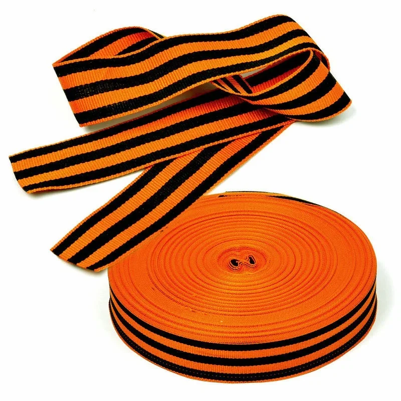 5 meters/lot Ribbon of Saint George Yellow Black Stripe Ribbon Medal Luggage Clothing Ribbon