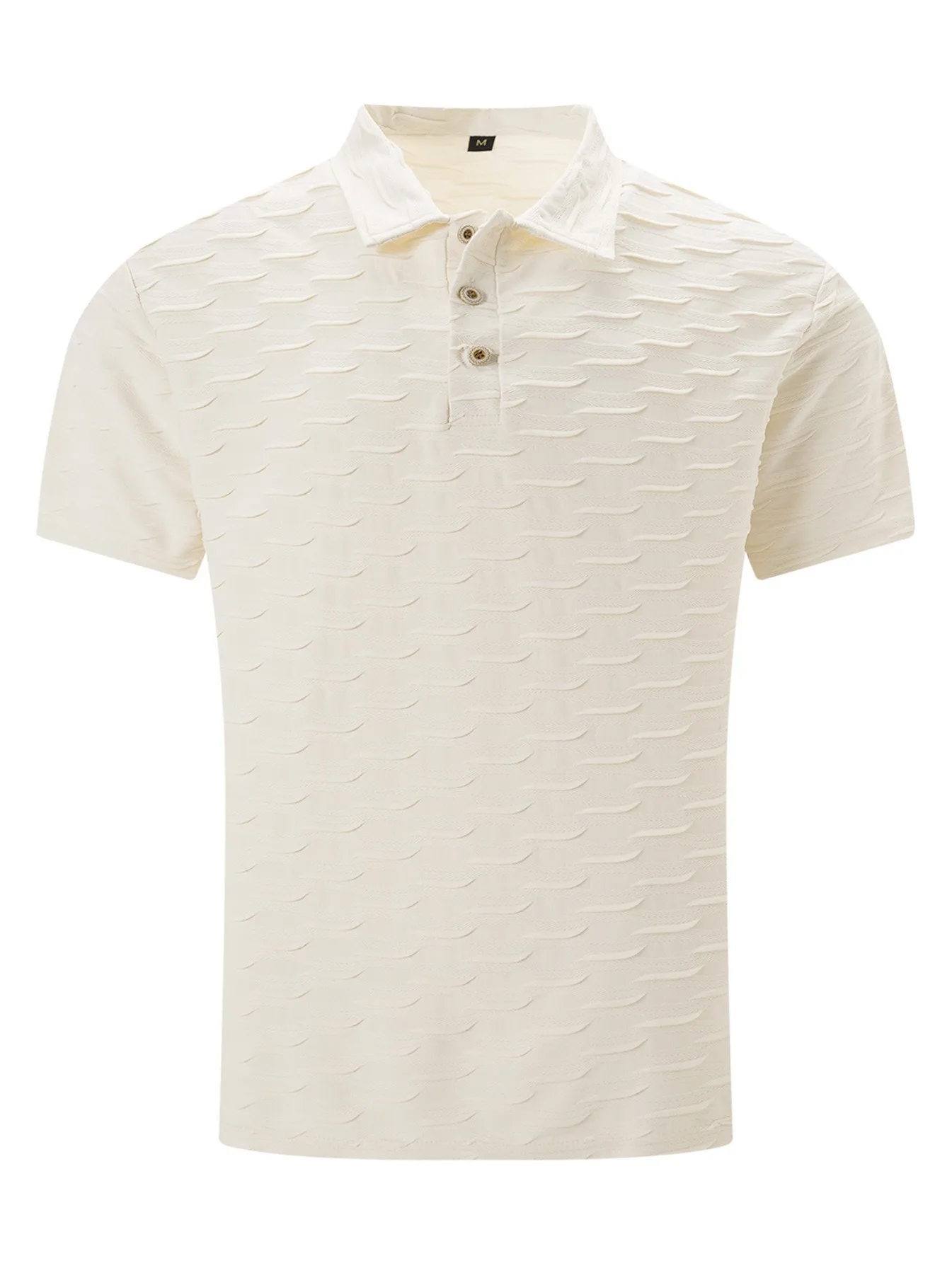 2025 صيف جديد بسيط بلون الرجال زر الجاكار عادية كم قصير قميص بولو #5