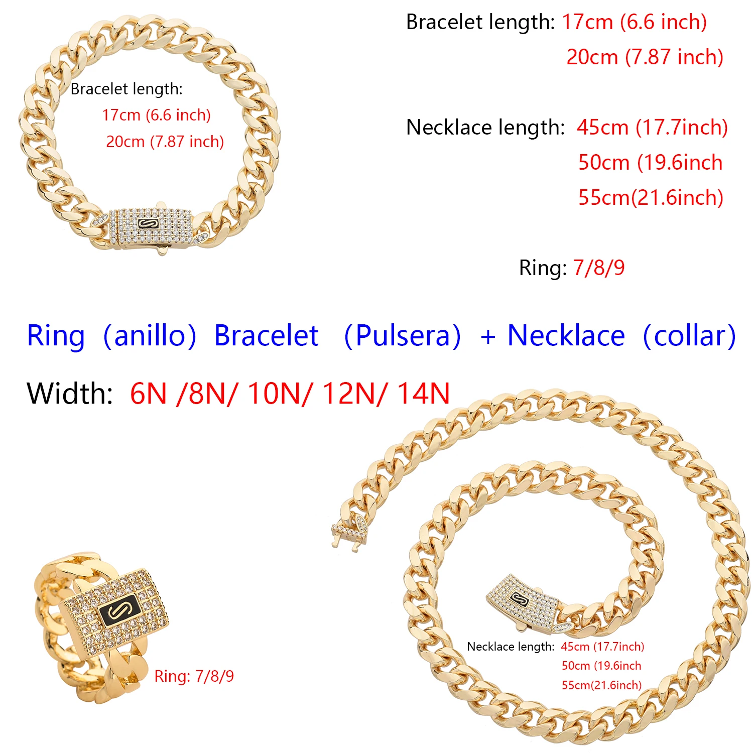 

Fashionable jewelry for men and women, 10N/12N/14N/16N, banquet, high-end gift, parents, Monaco 3-piece set