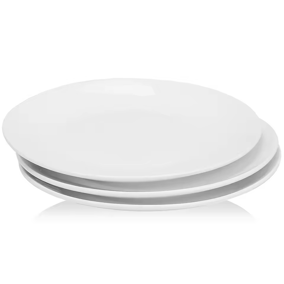 3pcs/lot 10in White Ceramic Dishes And Plates Set Steak Dinner Plate Porcelain Cake Dish Fruit Tray Food Tableware Dinnerware