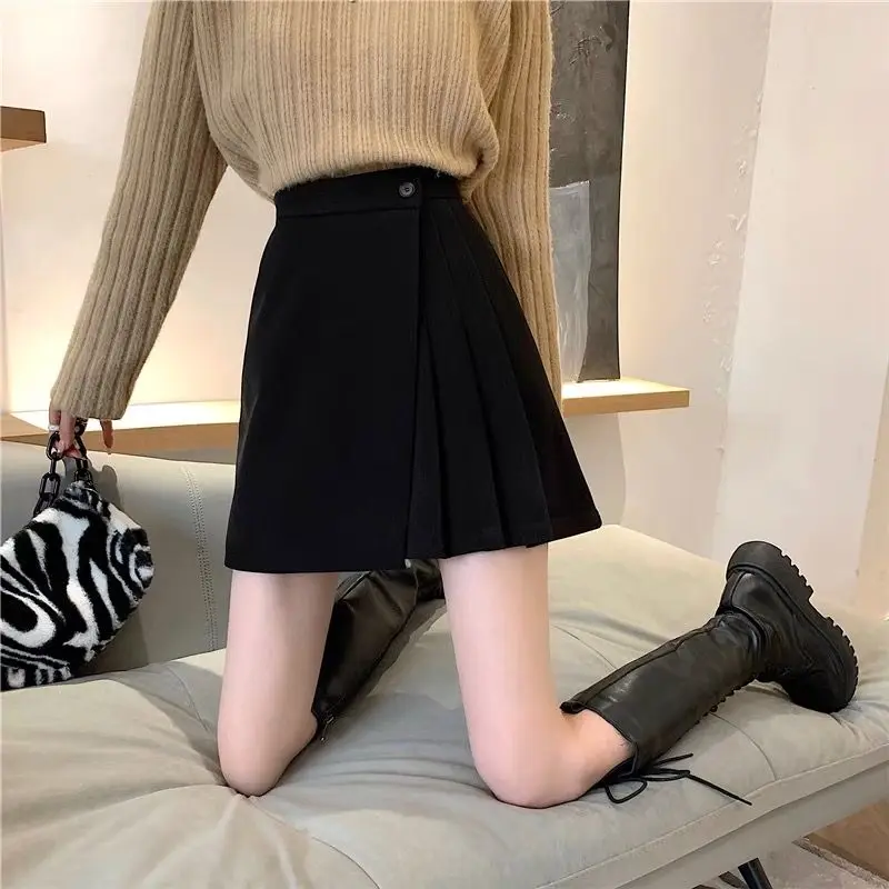 Saias plissadas para mulher curto primavera outono alta streetwear saias irregulares novo doce coreano roupas femininas