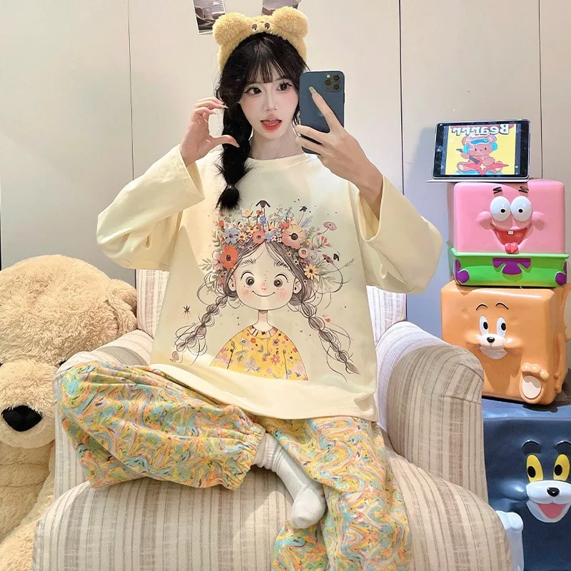 

Cute Cartoon Pajama Set for Women 2025, Plus Size Sleepwear & Homewear