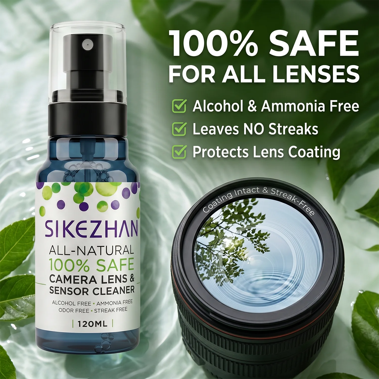 Universal Camera Maintenance Kit SIKEZHAN 120ml All-Natural Solution Air Blower Lens Pen Brush and Swabs for Lenses and Sensor