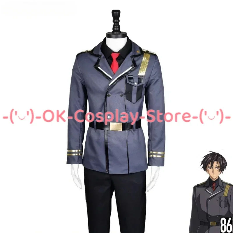 Anime 86 Eighty Six Shinei Nouzen Cosplay Costume Fancy Uniforms Coat Shirt Pants Necktie Halloween Party Clothing Custom Made