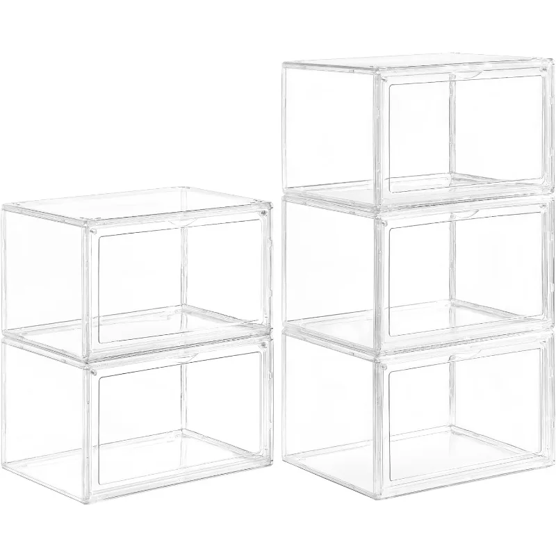 

Clear Stackable Storage Bins,Acrylic Display Cases for Collectibles,Large Figures Collectibles Showcase with Mag