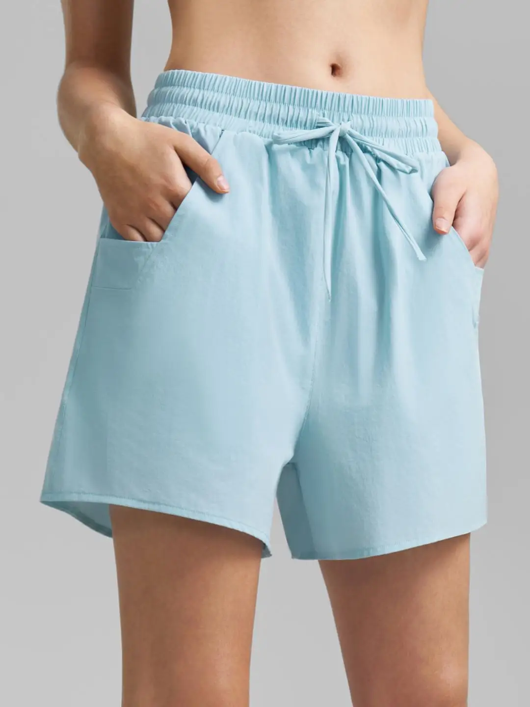 

New Summer Women's Anti-Exposure Yoga Shorts with Pockets 2 in 1 Quick Dry Workout Shorts for Gym short Running woman clothing