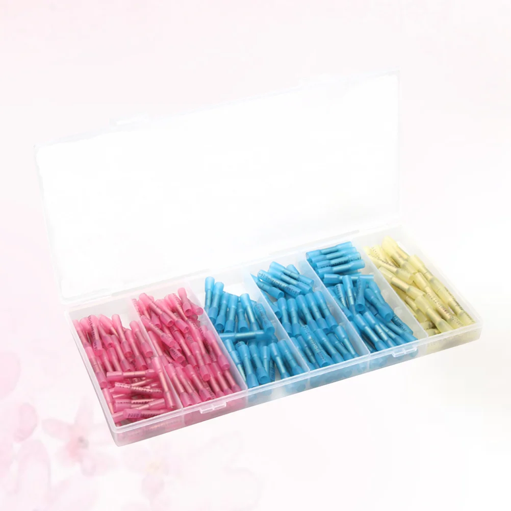 

200 pcs Waterproof Insulated Crimp Terminals Flat 3 Sizes Marine Auto Wiring Connectors Heat Shrink Tube Set Sleeving Wrap
