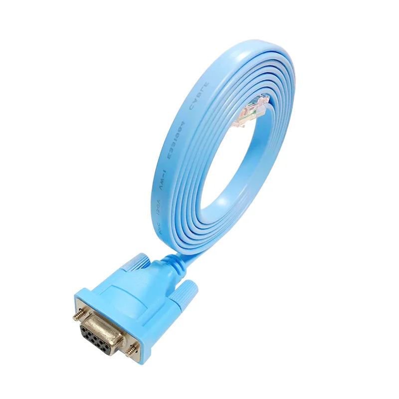 For Cisco Console Cable RJ45 Ethernet to Rs232 DB9 COM Port Serial Female Routers Network Adapter Cable Blue 1.8m 8P8C Converter