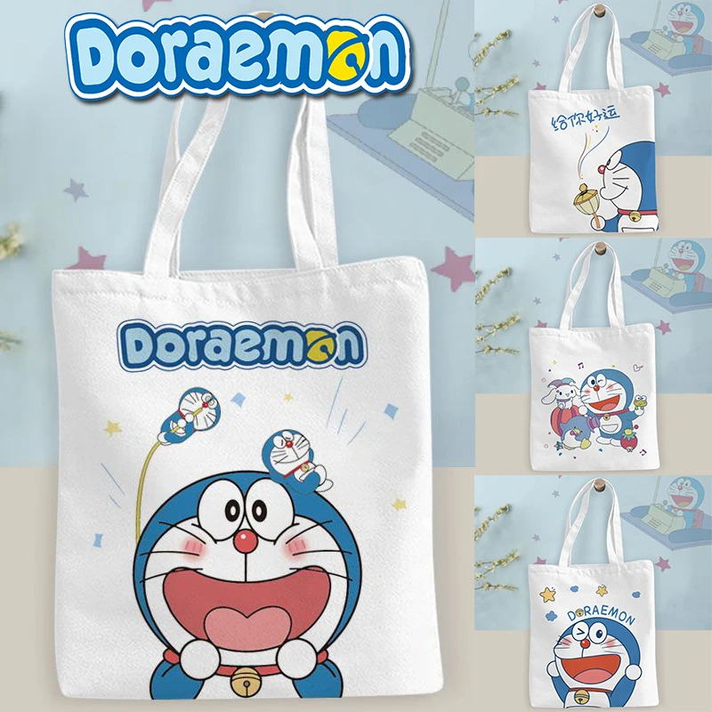 

Doraemon Canvas Bag Cartoon Creative Children's Storage Bag Students Class Book Bag Bags Fashion Trend Women's Shopping Bags