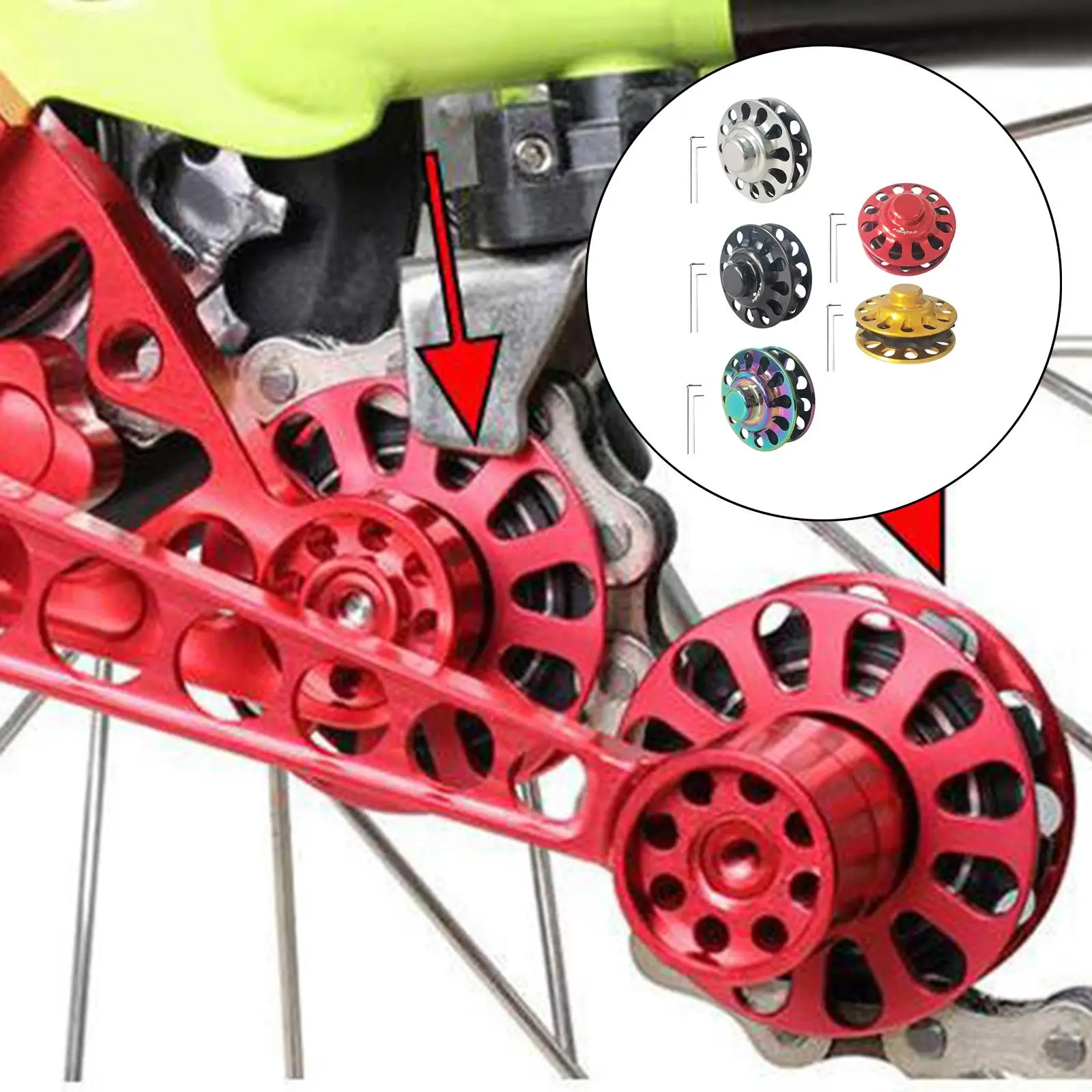 Rol Penegang Rantai Sepeda Lipat dari Paduan Aluminium, Rantai Sepeda Ringan