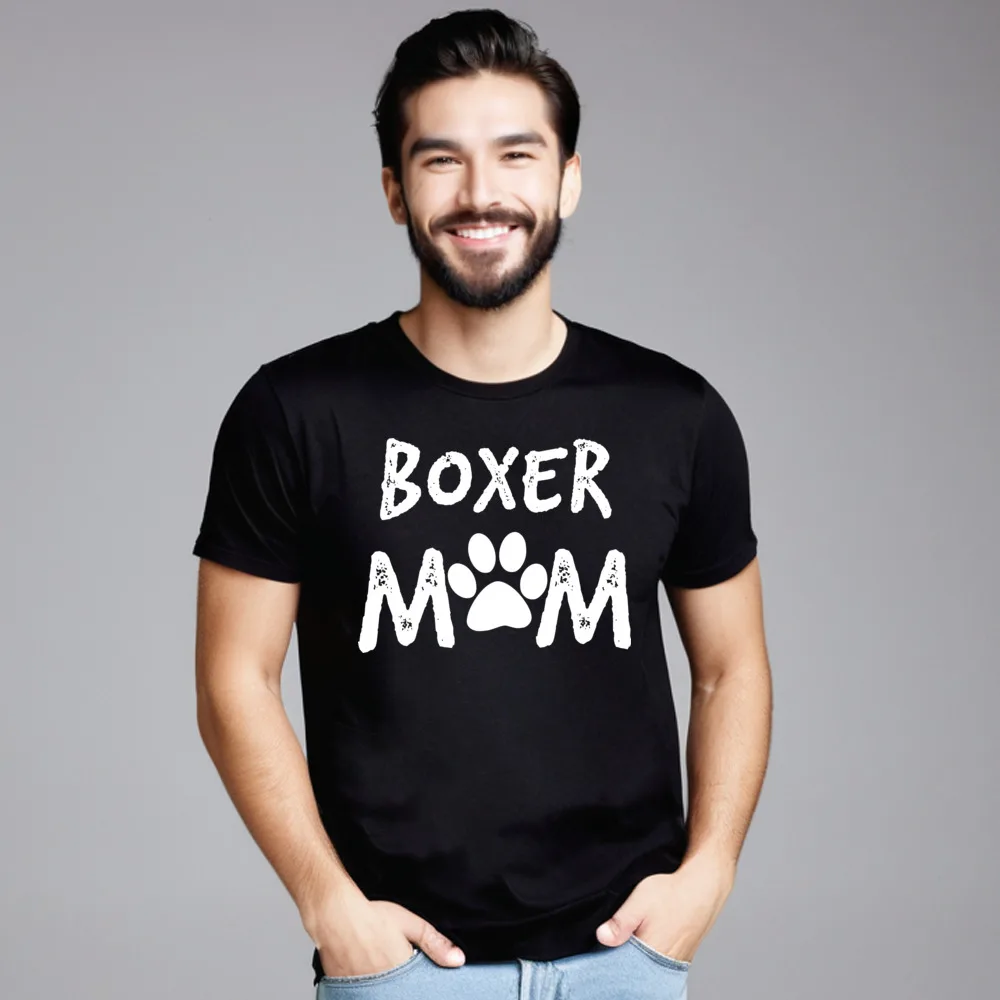 Boxer Mom sweater Gift Womens Cotton Fabric T-shirts Gift Idea Short Sleeve Tees Discount Mother Day Round Neck T Shirts Vintage