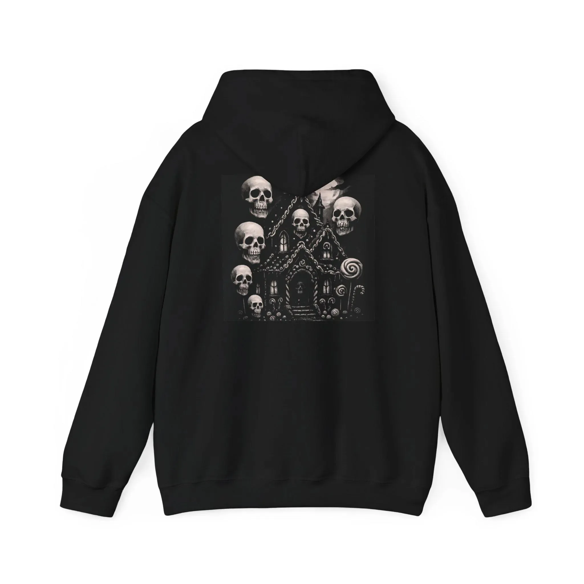 

Autumn and Winter Style Dark Art Skull House Cotton Hoodie Dark - Art - Style Print of A Skull - Adorned House Mysterious Touch