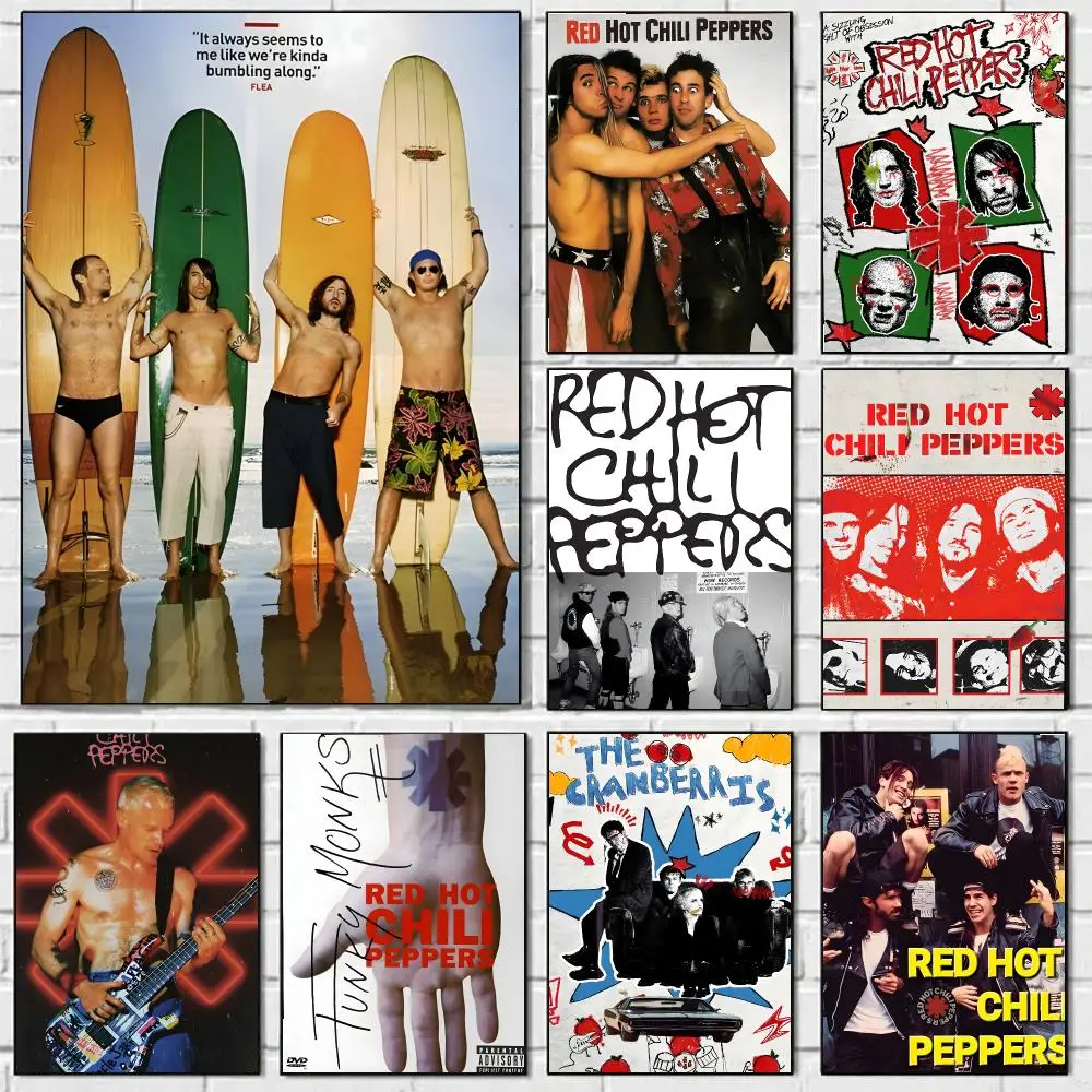 R-Red Hot C-Chili Peppers Poster HD Art Sticky Wall Waterproof Home Living Room Bedroom Bar Aesthetic Decoration
