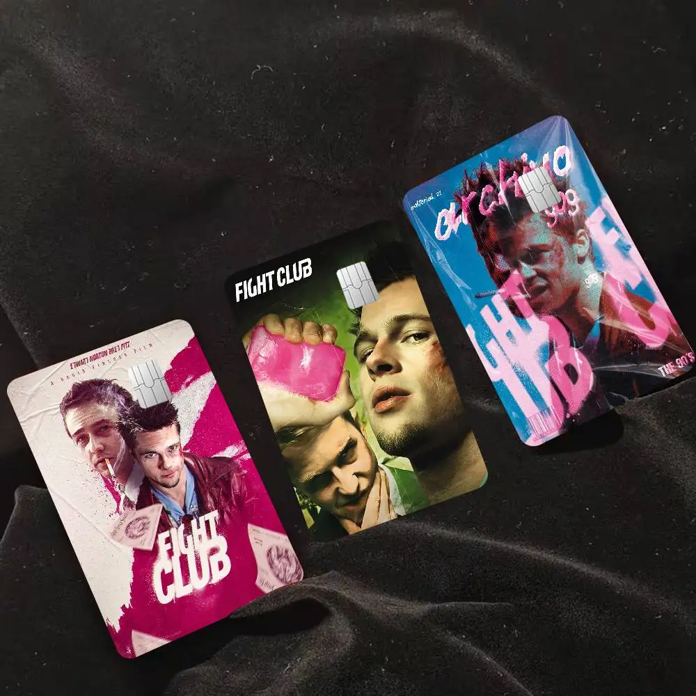 Good Movie F-Fight Club  2024 Anime Cartoon Skin Stickers Film Tape Case for Big Credit Debit Card Front Side