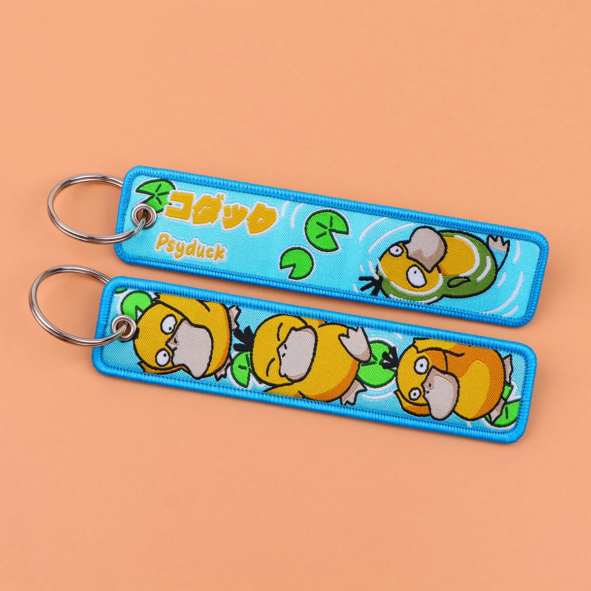 Cute Duck Embroidery Keychain Jet Tag Keyring for Backpack Car Decor Fans Gift Key Tags for Motorcycles Cosplay Accessories view 6