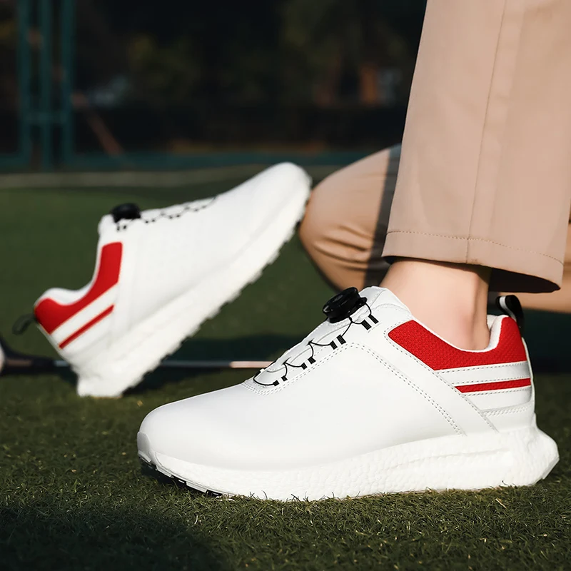 

Golf Shoes High-end Activity Casual Sports Shoes Men Rotating Buckle White Shoes Badminton Shoes Lightweight Table Tennis Shoes
