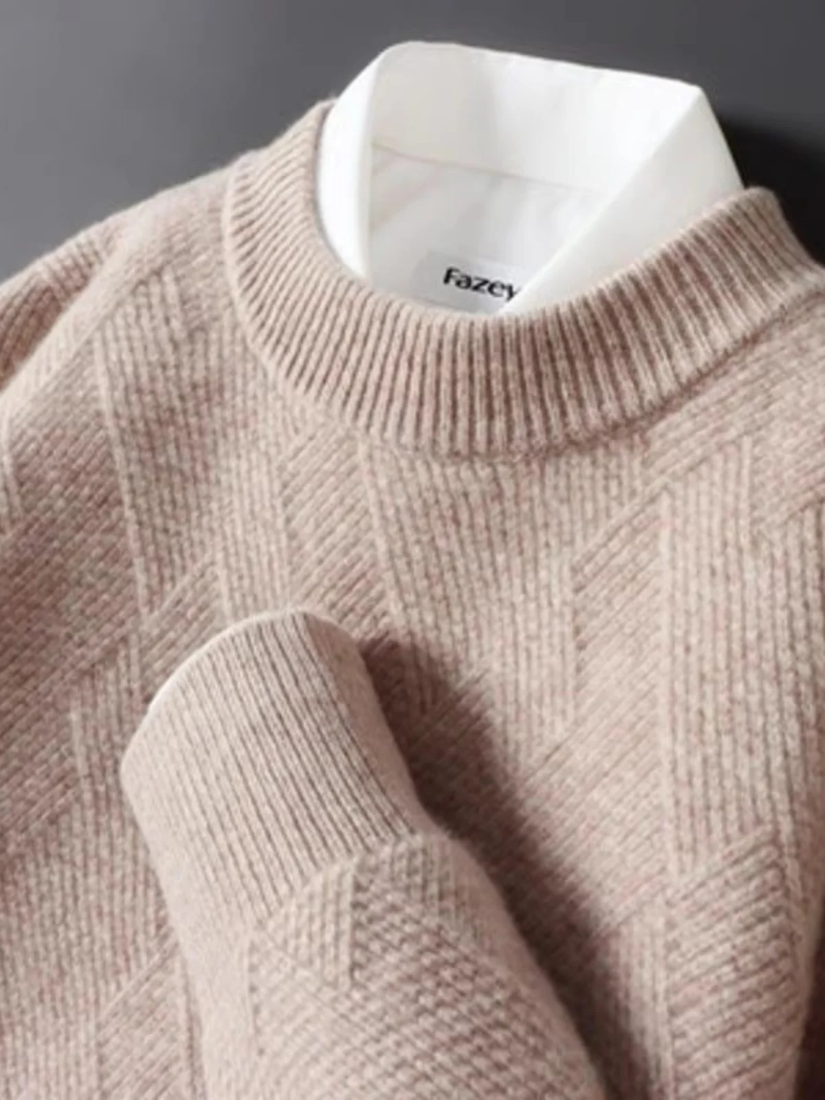 

Мужской свитер Camere свободного кроя, вязаный, с круглым вырезом, осенне-зимний, новый, однотонный, мужской вязаный базовый свитер