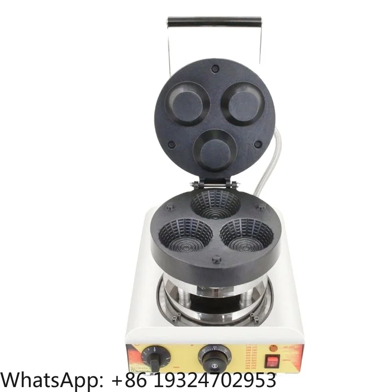 High Quality Electric  Manual Ice Cream Waffle Bowls Maker Machine Best Snack Machine for Household Use on Sale