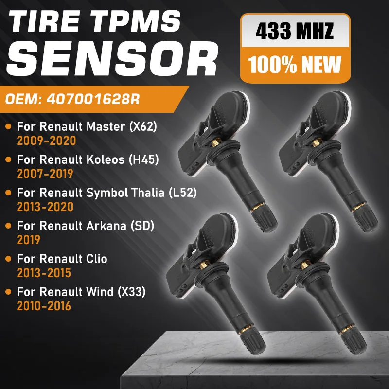 1/4 шт. TPMS для Renault Master 2009-2020 Renault Symbol Thalia 2013-2020 Renault Koleos 2007-2019 датчик давления в шинах