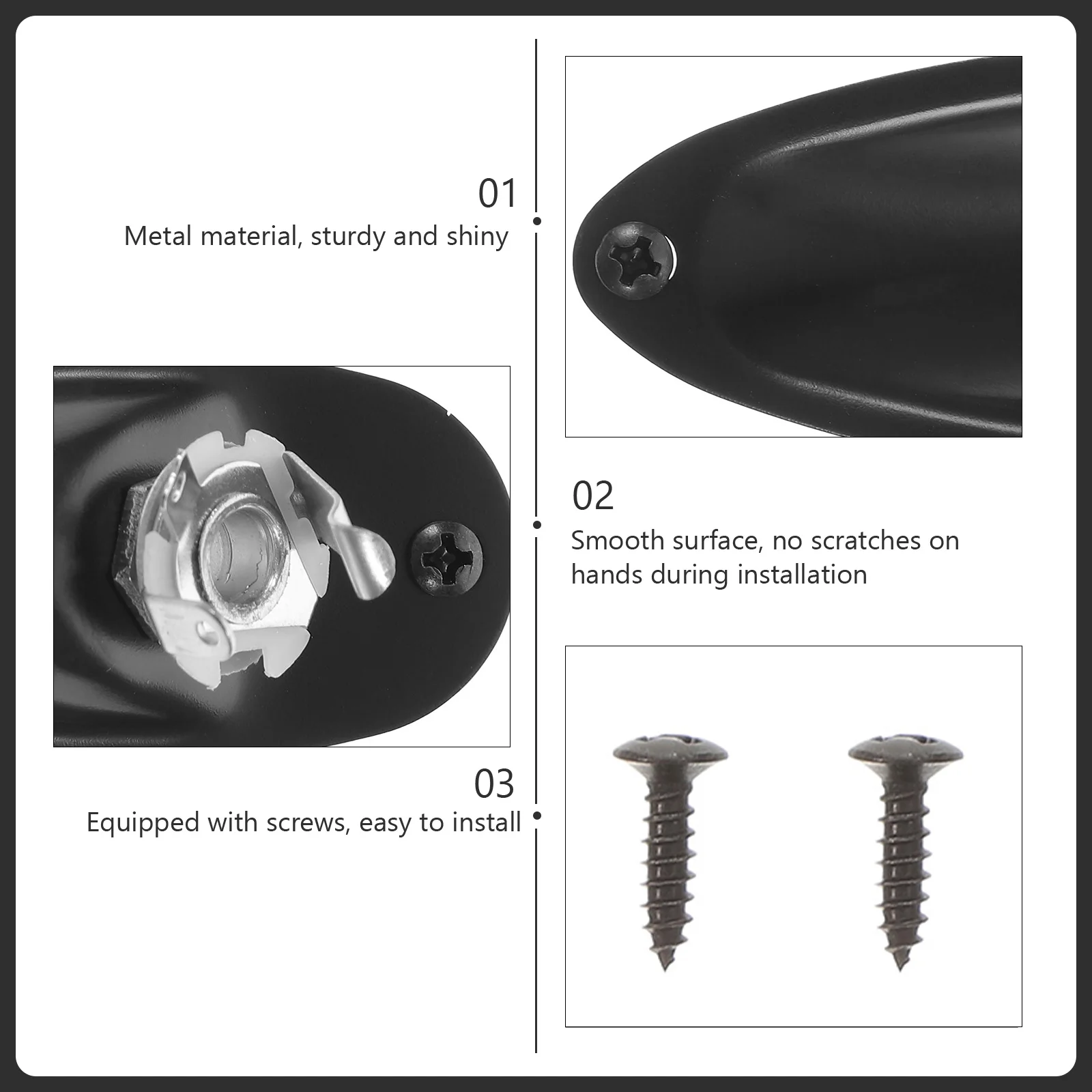 

Electric Guitar Pickup Jack Output Input Socket Plate Metal Replacement Neckplate Parts Screw