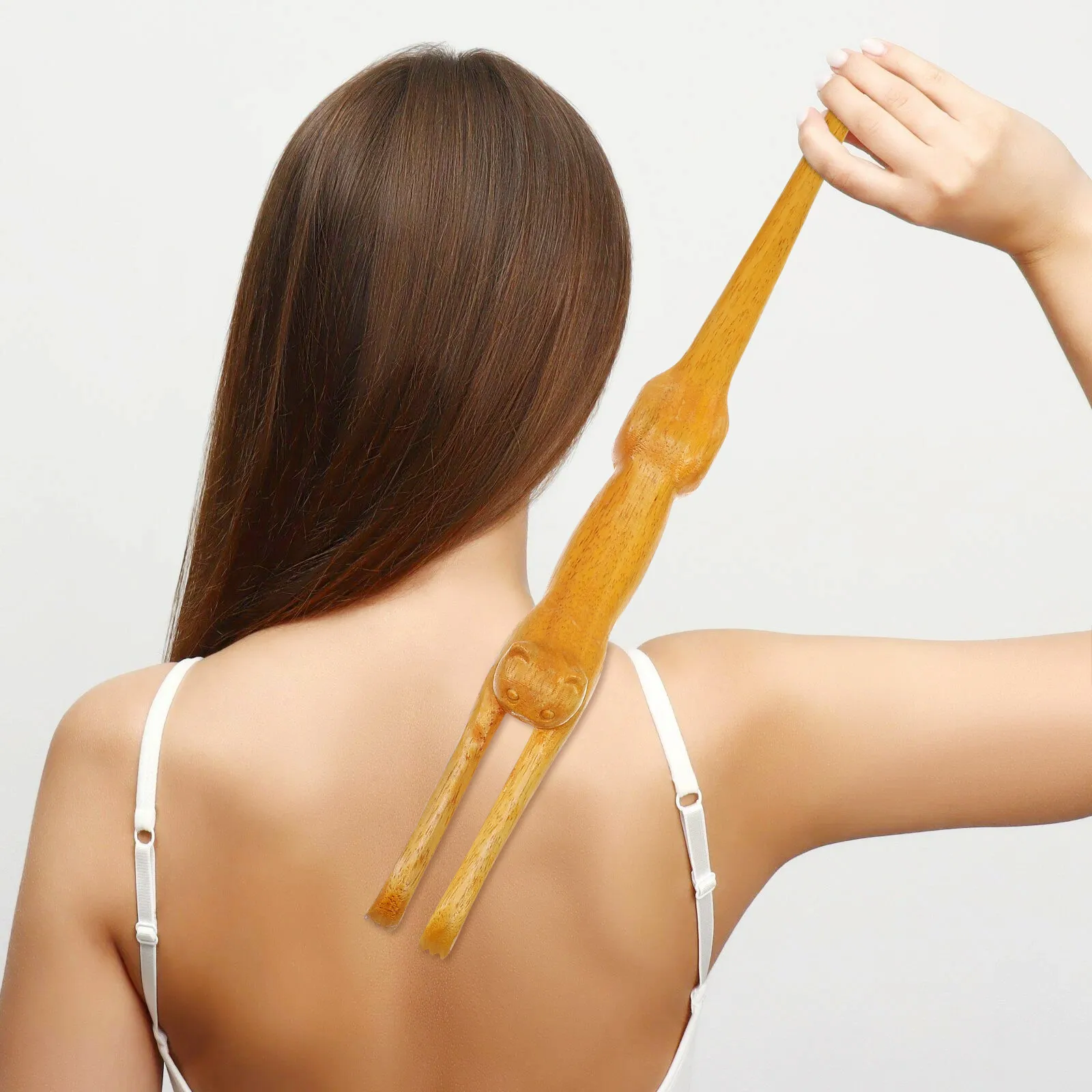 

Long Handle Cat Shaped Back Scratcher Wood Massage Tool for Hard to Reach Areas Relief from Skin Itching Ideal Gift for Friends