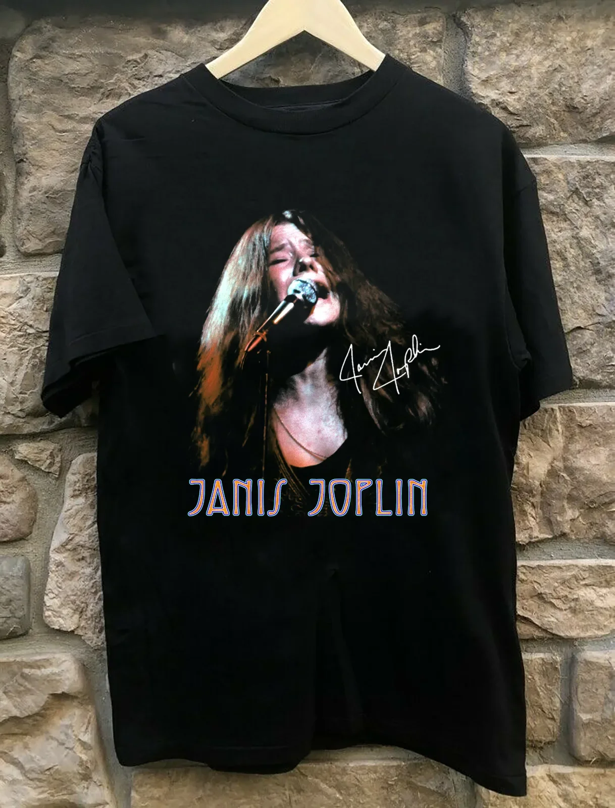 Nouveau populaire Janis Joplin chanteur cadeau pour Fan noir toutes tailles unisexe T-Shirt TMB70