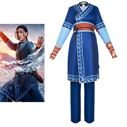 Katara Cosplay The Last Airbender Costume for Women Fancy Blue Combat Uniform Suit Halloween Carnival Party Disguise Outfits