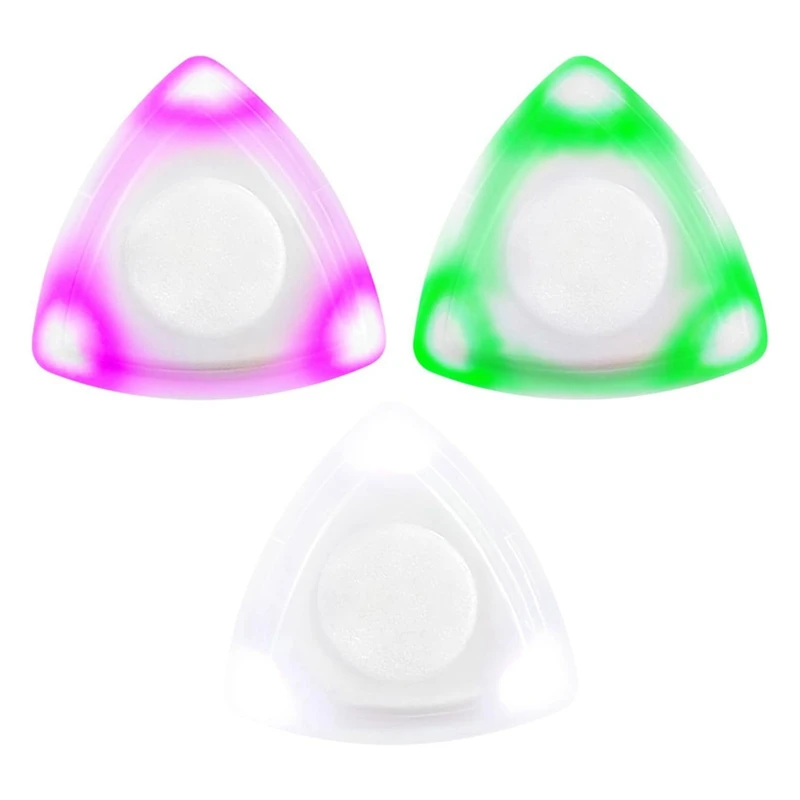 

3 PCS LED Guitar Pick Bass Plectrum Light Up Beat Pick Glowing Picks With Lights White Plastic For Ukulele Electric Guitar